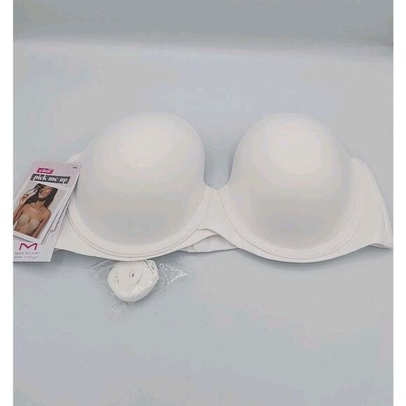 Maidenform Strapless Lift Bra Womens Size 34C White Push Up Underwire Padded - Picture 1 of 4